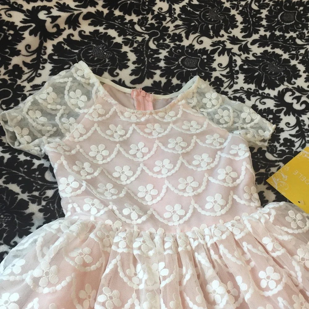 Petite Adele gorgeous lace overlay dress girl 3-4 - Picture 4 of 12